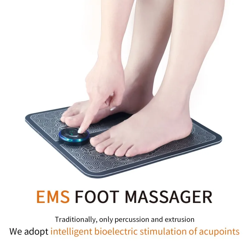 Portable Electric Foot Massager Pulse Physiotherapy Foot Pad Foldable Pad Fully Automatic Circulation Massage Body