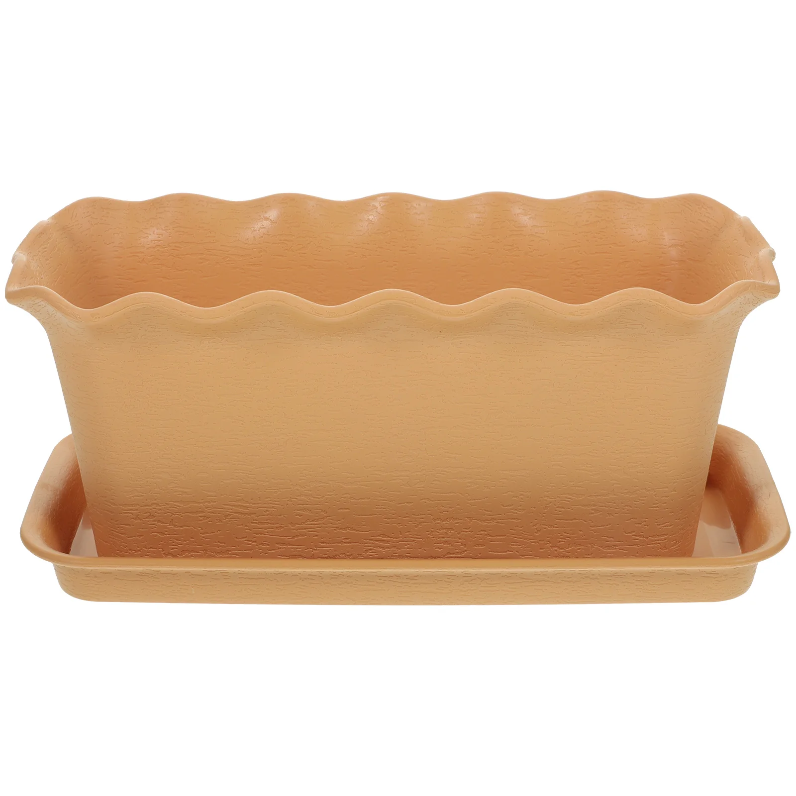 

Rectangular Flower Pot Large Brown Plastic Breathing Holes Balcony Vegetable Planter Window Box Garden Supply Succulent