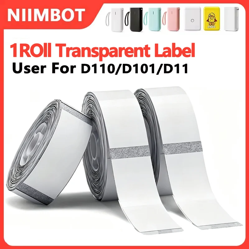 Niimbot D11 D110 D11H D110M D101 Label  Transparent Label Mini Label Printer Self-adhesive Portable Thermal Waterproof Oil Paper