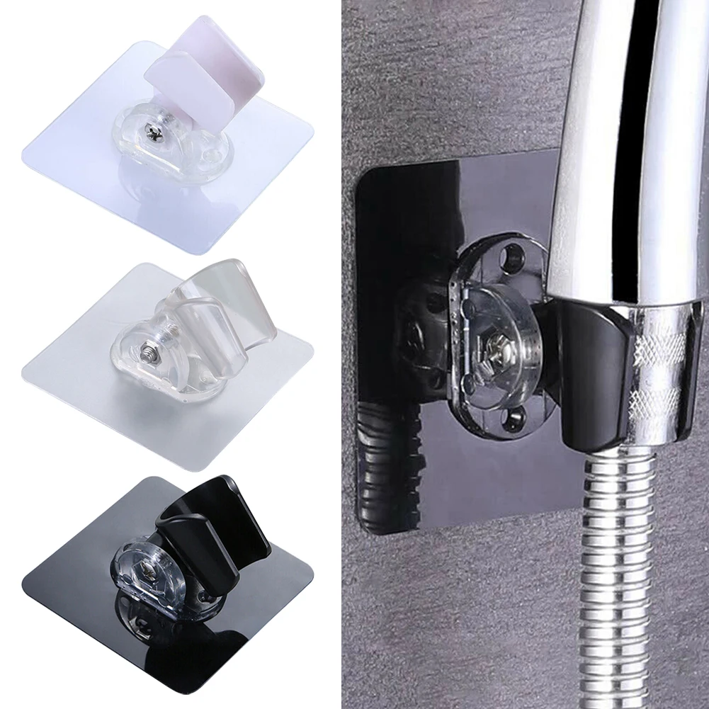 Soporte para cabezal de ducha de baño, 7,2x7,2 cm, ABS, PC, montaje en pared transparente, autoadhesivo, adecuado para la mayoría de los duchas