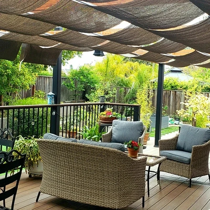 & Minimalist Gazebos for Outdoor Garden Canopy Creative Terrace Sun room Wave Manual Sun Protection Retractable Folding Pergola