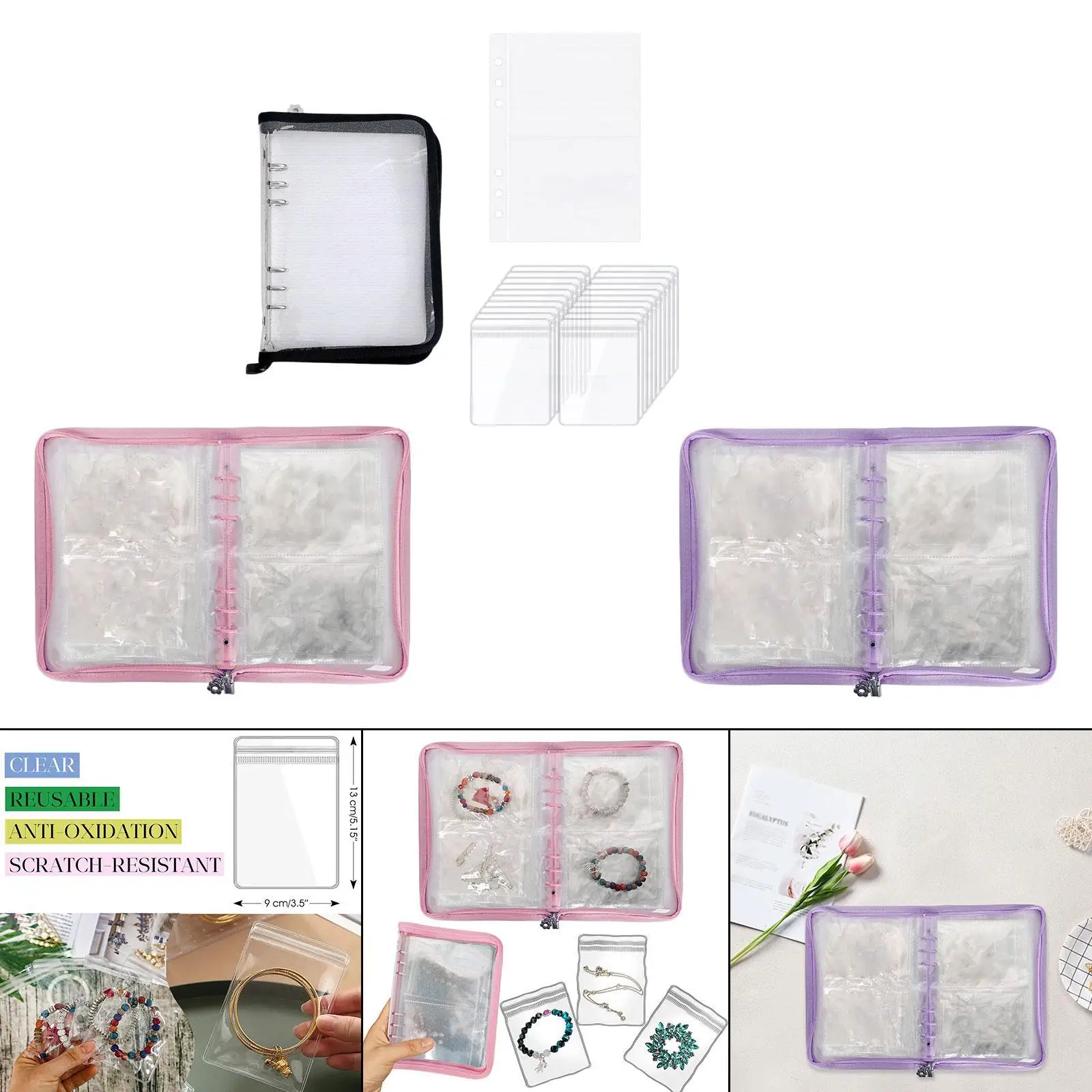 

Jewelry Storage Book Transparent Jewelry Pouch Lightweight Travel Jewelry