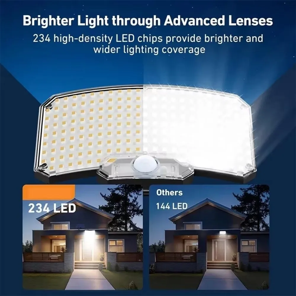 

234LED Solar Outdoor Light Automatic Sensing Waterproof Motion Sensor Light Remote Control Super Bright Solar Wall Lamp
