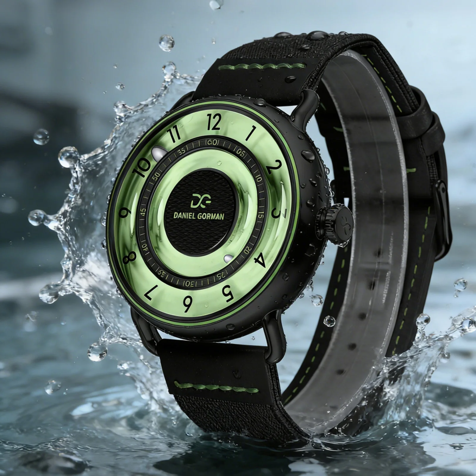 

DANIEL GORMAN 2026 New Quartz Watch Leather Strap Strong Luminous Dial 50M Waterproof Men's Watch Magnetic Needle