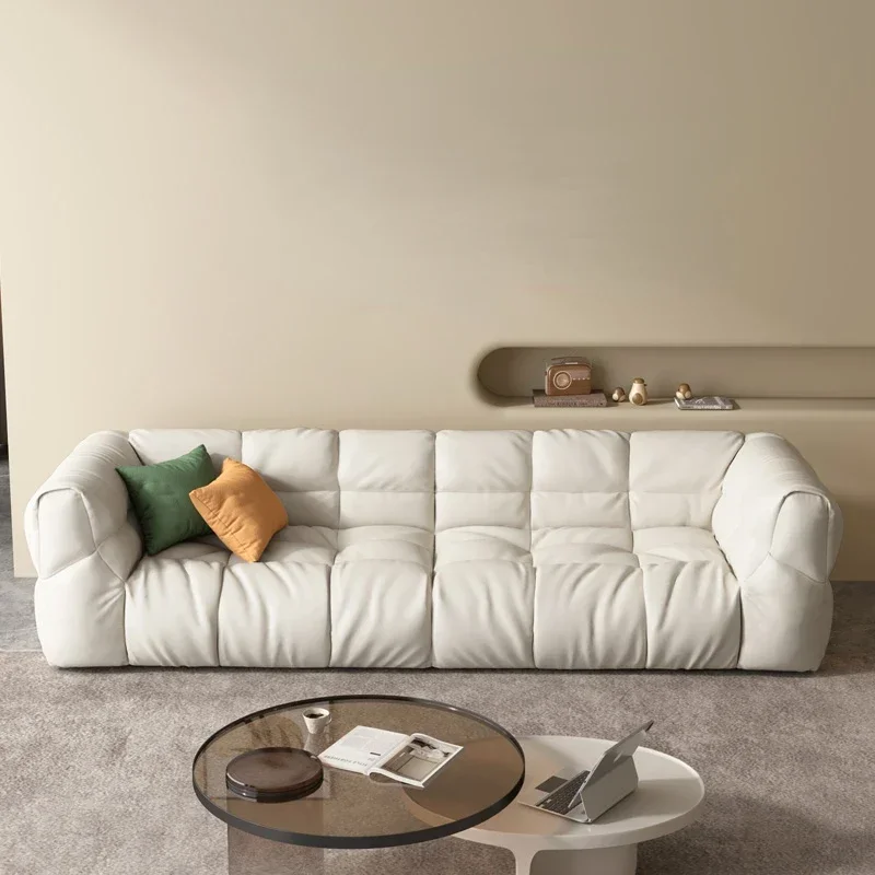 

Simple Leather Sofa Modern Light Luxury Household Small Apartment Living Room Simple Sofa Combination