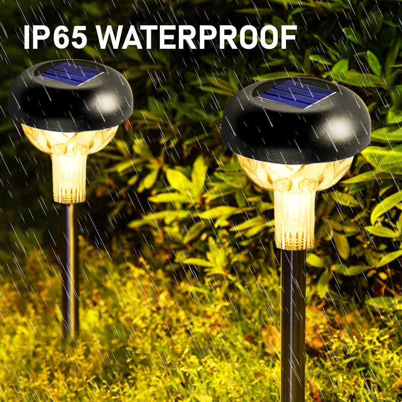 2-6pcs RGB Solar Garden Light Outdoor Solar Pathway Lamp Lanter Waterproof Landscape Light For Patio Yard Lawn Walkway Lighting