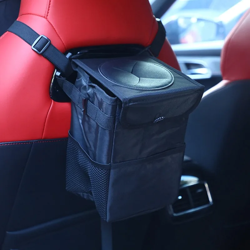 

Foldable Waterproof Car Organizer Bucket with Seat Back Pocket Multi Functional Storage Bin Hanging Trash Bin in Various Sizes