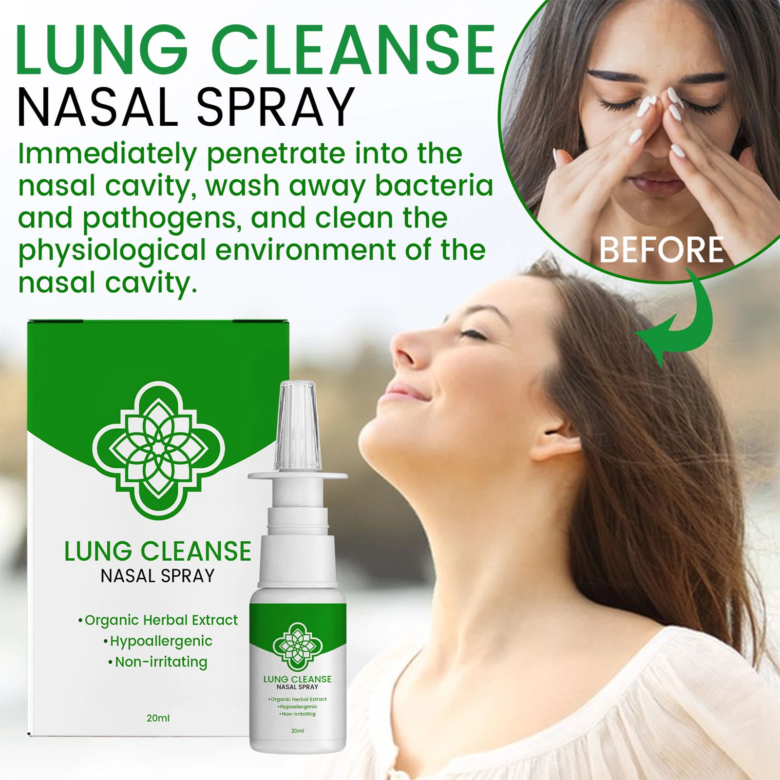 

20ML Lung Cleanse Nasal Spray Multipurpose Nasal Spray For Women Men