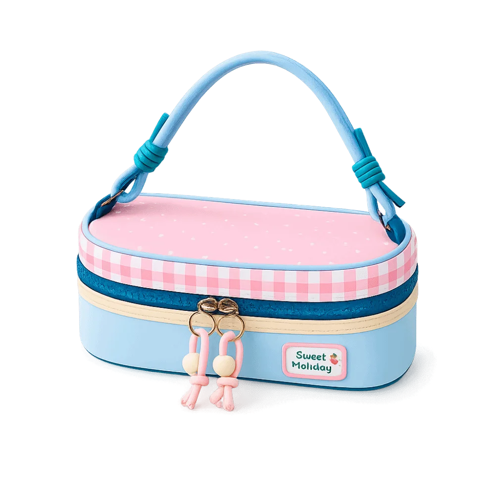 Large Capacity Pencil Case Multiple Layers Visible Checkered Pattern Pen Bag Dirt-resistant Portable Stationery Organizer