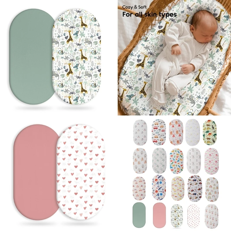 

Baby Fitted Sheet Newborns Diaper Changing Pad Sleeve Comfortable Bassinet Sheet Printed Mattress Case Protector