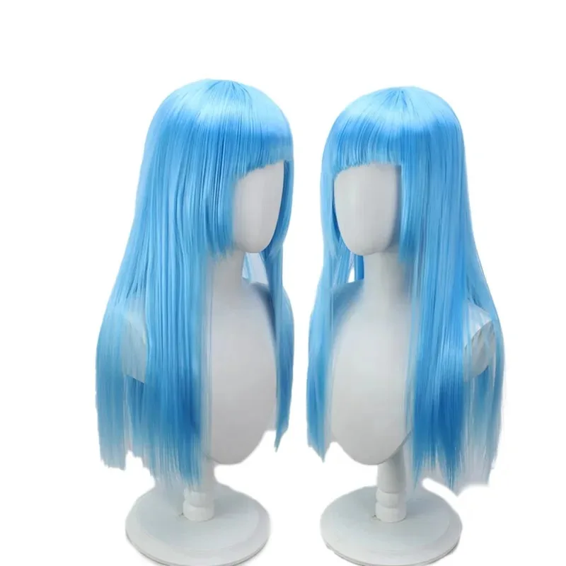 Jujutsu Kaisen 미와 카스미 가발 블루 롱 스트레이트 코스프레 헤어 jk;6