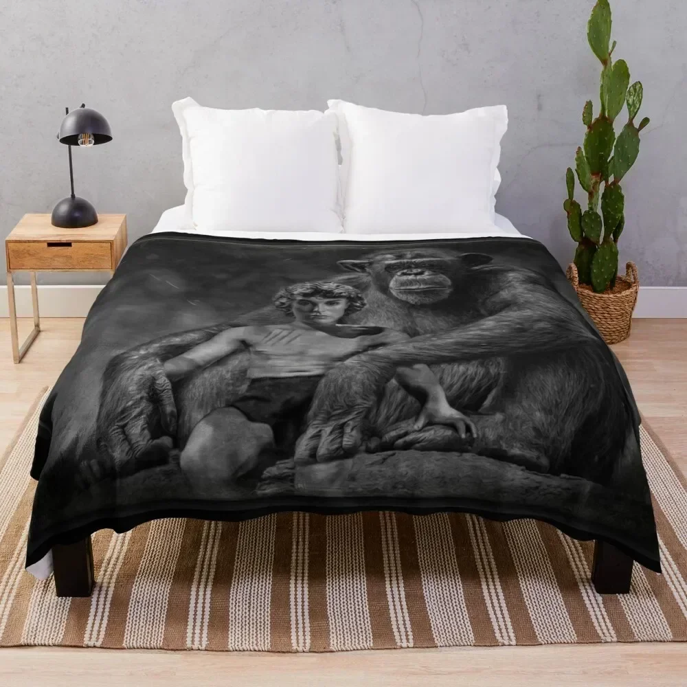 

Tarzan and Kala Throw Blanket Foldable Soft Warm Blanket for Outdoor Use