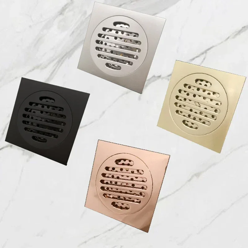 

Слив для ванной комнаты, латунный, матовый, черный, золотистый, розовое золото, с фильтром 100x100, для душевой кабины, кухни