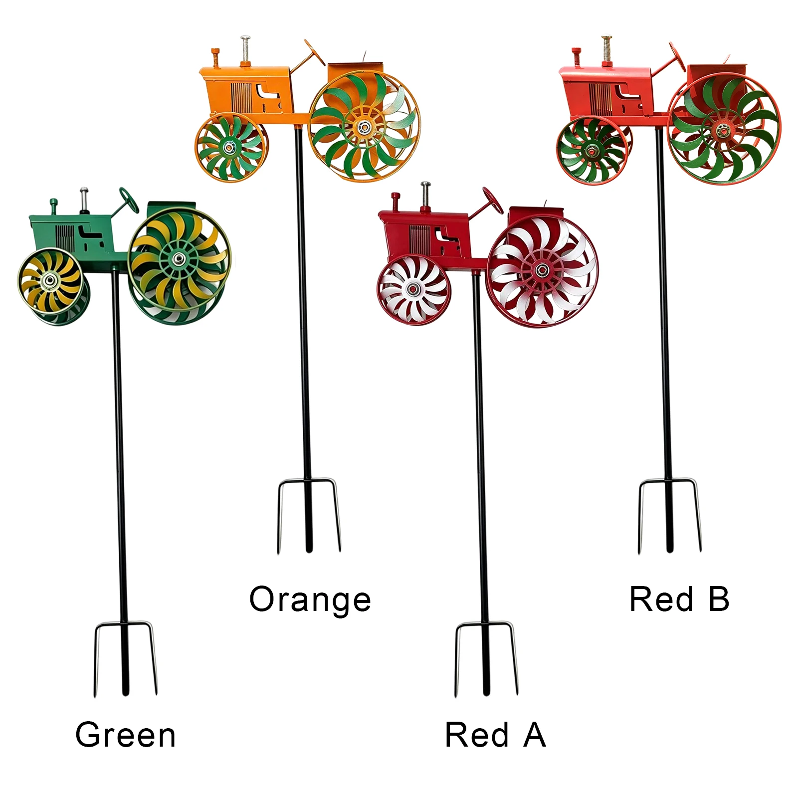 Tractor Windmill Stake Noiseless Unique Outdoor Sculptures Windmill Decorative Stake for Patio Yard Garden for Friends Family