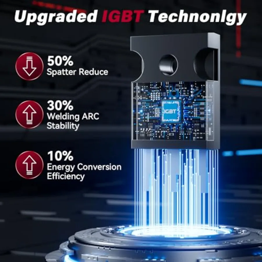 ماكينة لحام MIG محمولة 110 فولت: مسدس لحام كهربائي محمول 120 أمبير مع عاكس IGBT لحام أساسي للتدفق الفعال - كومبا