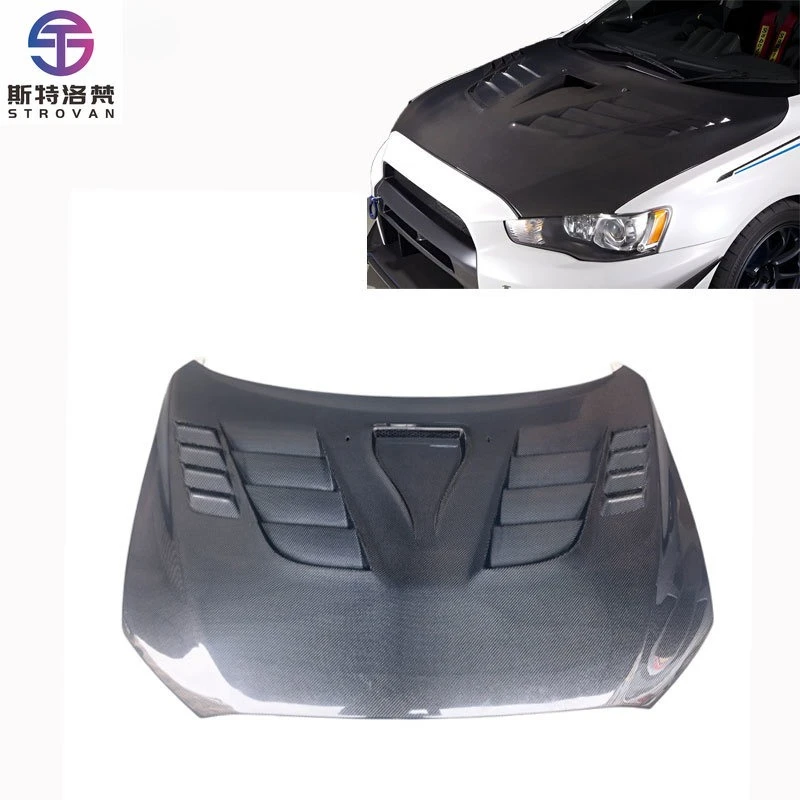 Capot avant en fibre de carbone pour Lancer EVOLUTION EVO 10 EVO X Nouveau capot en fibre de carbone pour Lancer 2007-2017