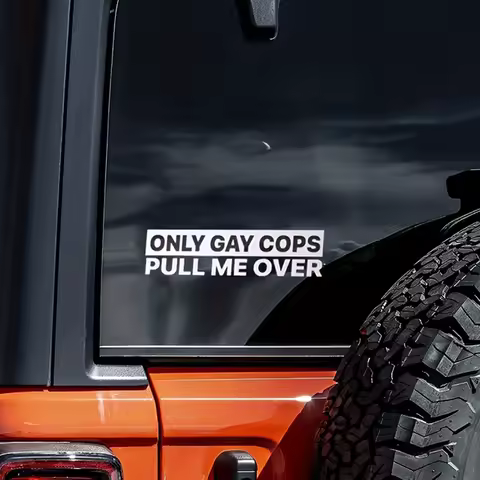 Funny 'Only Cops Pull Me Over' Decal -Pvc Sticker For Cars, Motorcycles &amp; Cups