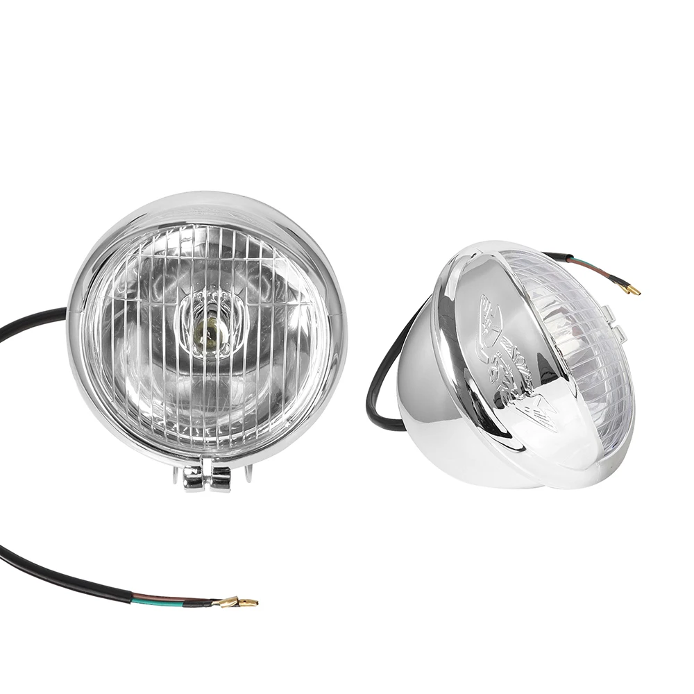 1 Pair Chrome Universal Motorcycle Fog Lights Headlight Lamp DC12V For Harley Touring Sportster XL 883 1200 72 48 Dyna Softail