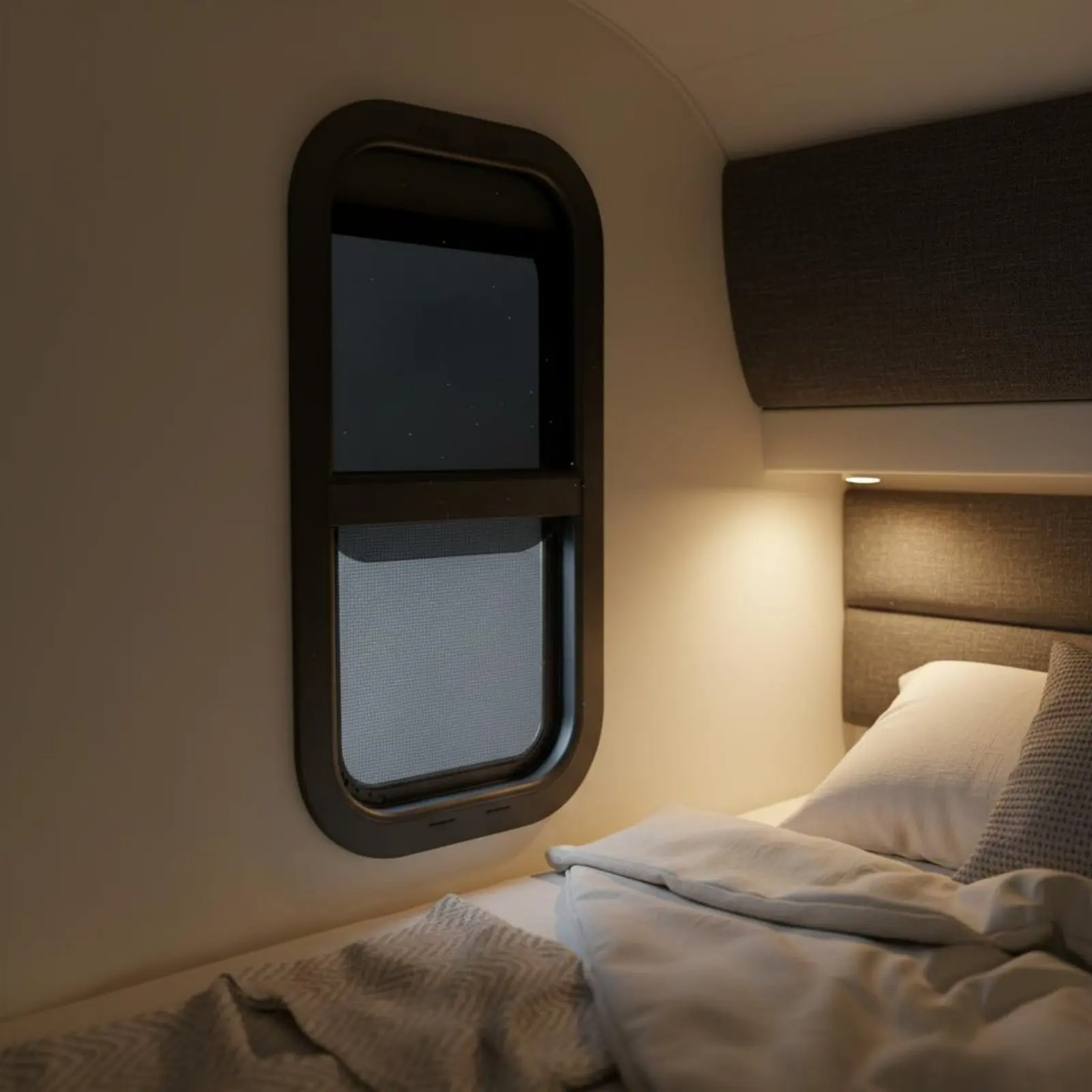 

RV Window With Screen Mesh Hinged RV Window Vehicle Accessory Weatherproof Weather Resistant for DIY Hobbyists, Camping