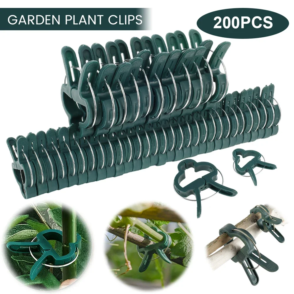 

200Pcs Plant Fixed Clips Reusable Greenhouse Bracket forFixing Stems of Flower Vine Vegetables Tomatoes Fastener Garden Supplies