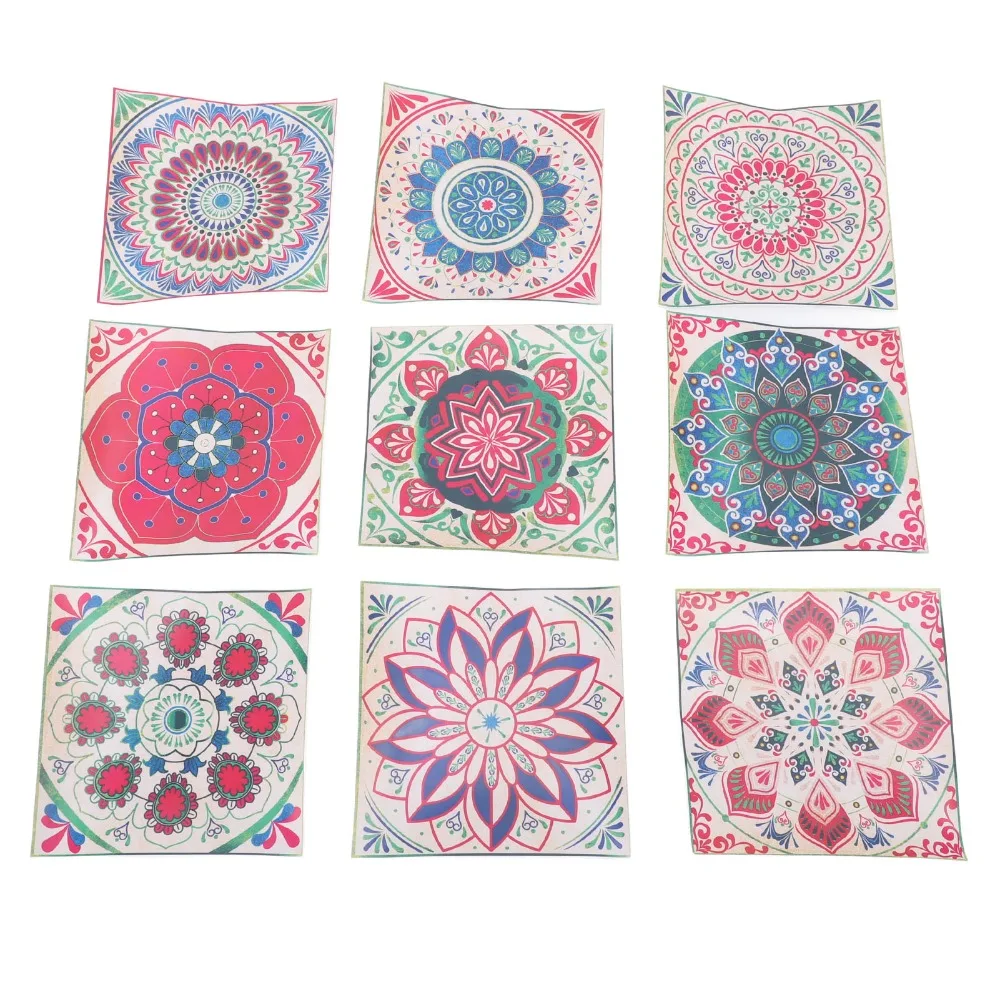 24Pcs Waterproof PVC Tile Stickers 15x15cm Floral Pattern Tile Decals Self Adhesive Self Adhesive Tile Decals Offices