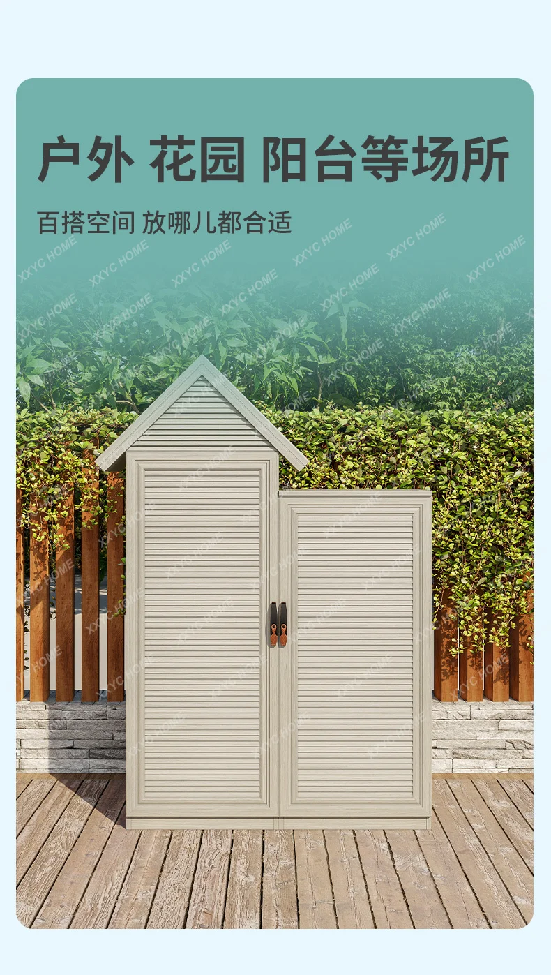 

All-Aluminum Alloy Outdoor Courtyard Sun-Proof Waterproof Utility Shed Open-Air Villa Tool House Storage Garden Storage Cabinet