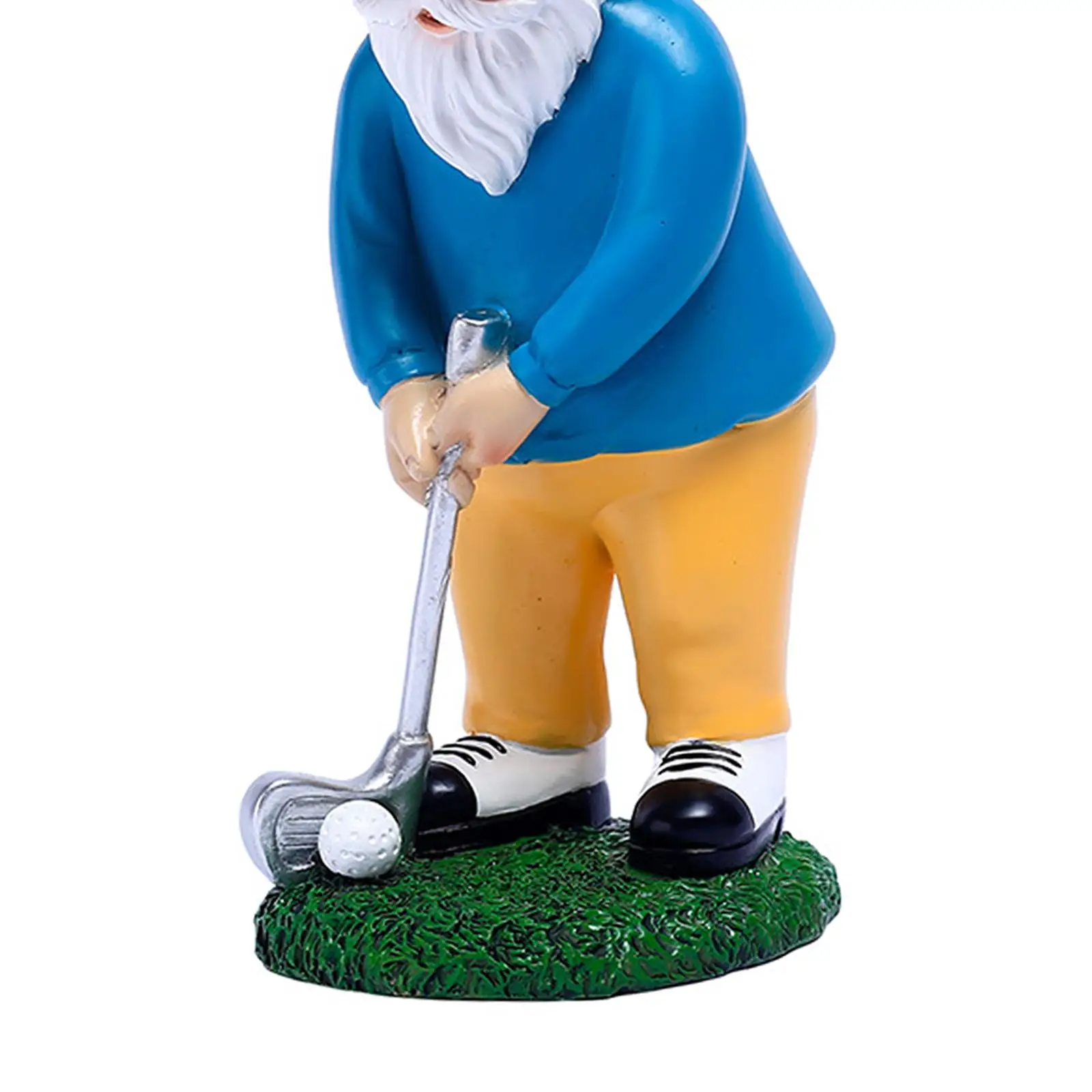 Golfing Garden Statue Dwarf Sculpture Resin Mini Gnome Figurine Golf Playing Figure for Golf Club Shelf Living Room Bookcase