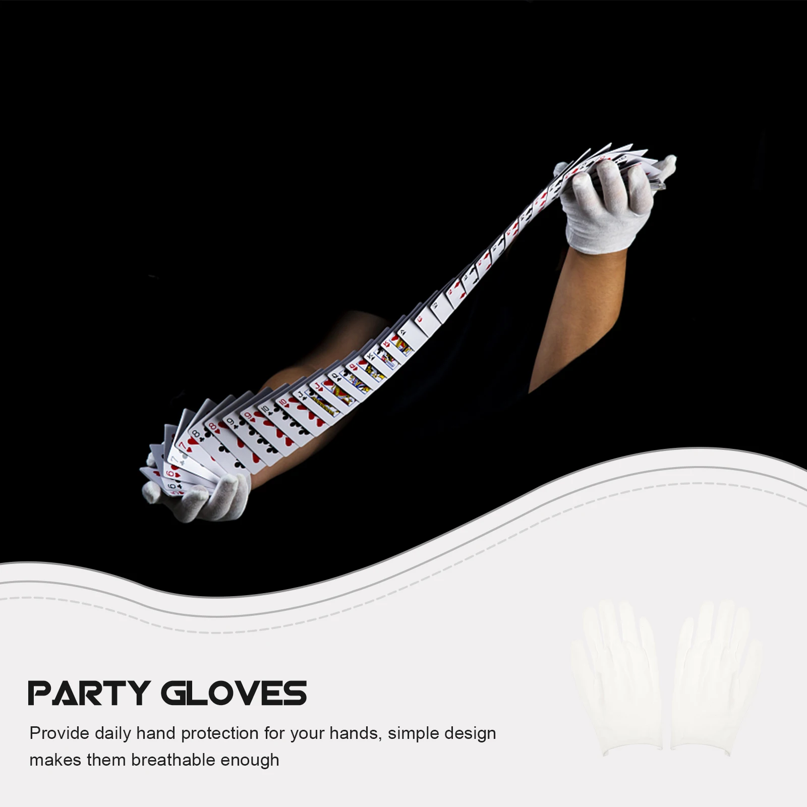 

1Pair Street Dance Gloves Durable Breathable Cloth Party Stage Performance Decorative Gloves Performance Supplies