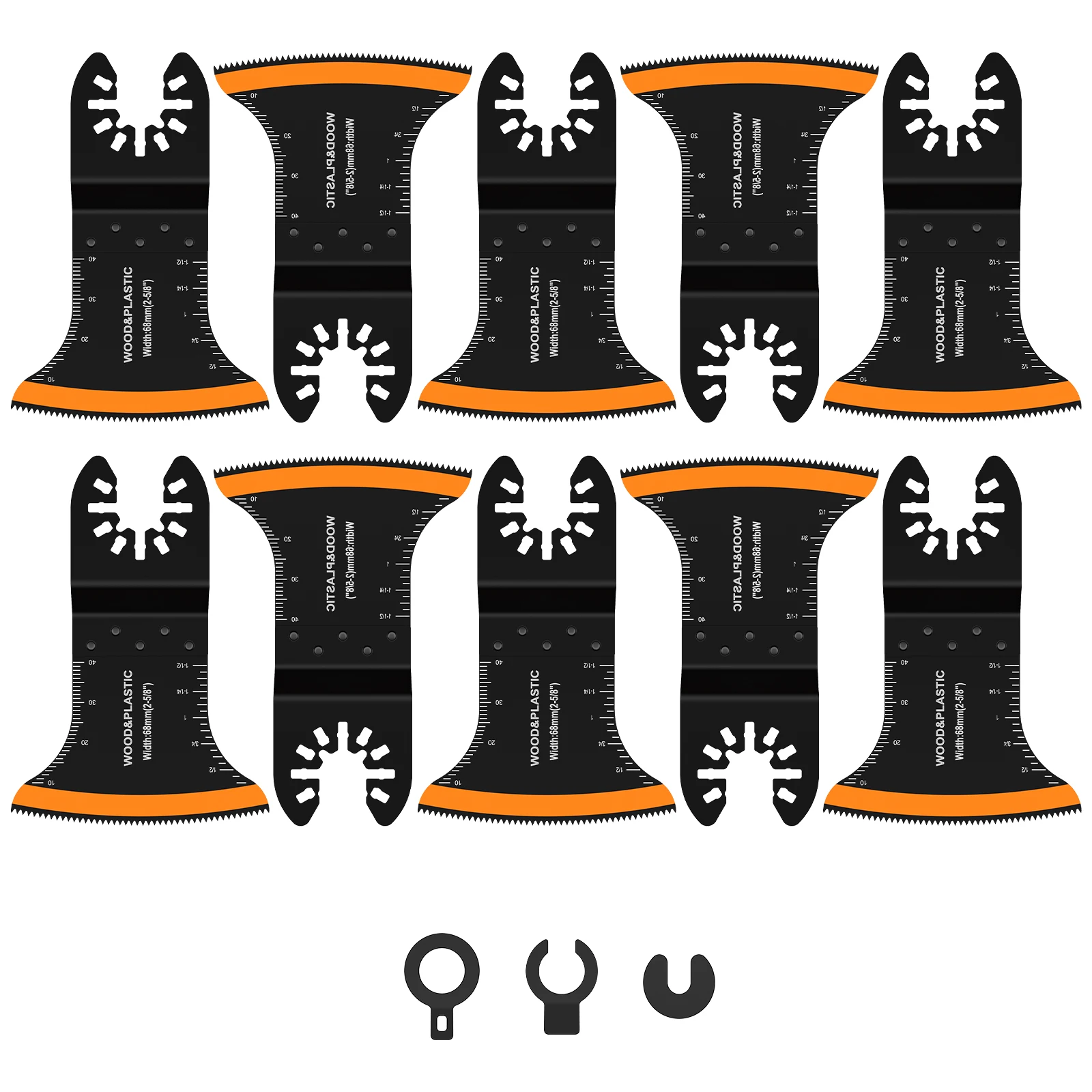 

10 шт. универсальные лезвия для многофункциональных инструментов с изогнутыми краями, осциллирующее пильное полотно из высокоуглеродистой стали, 2-5/8 дюйма, износостойкие осциллирующие лезвия