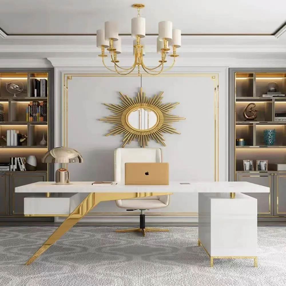 

Luxury desk simple white paint desk design model room computer desk bedroom desk writing desk