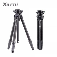 XILETU X255SC Professional Carbon Fiber Tripod with Panoramic PTZ for SLR Camera Mobile Phone Outdoor Travel Photography Bracket
