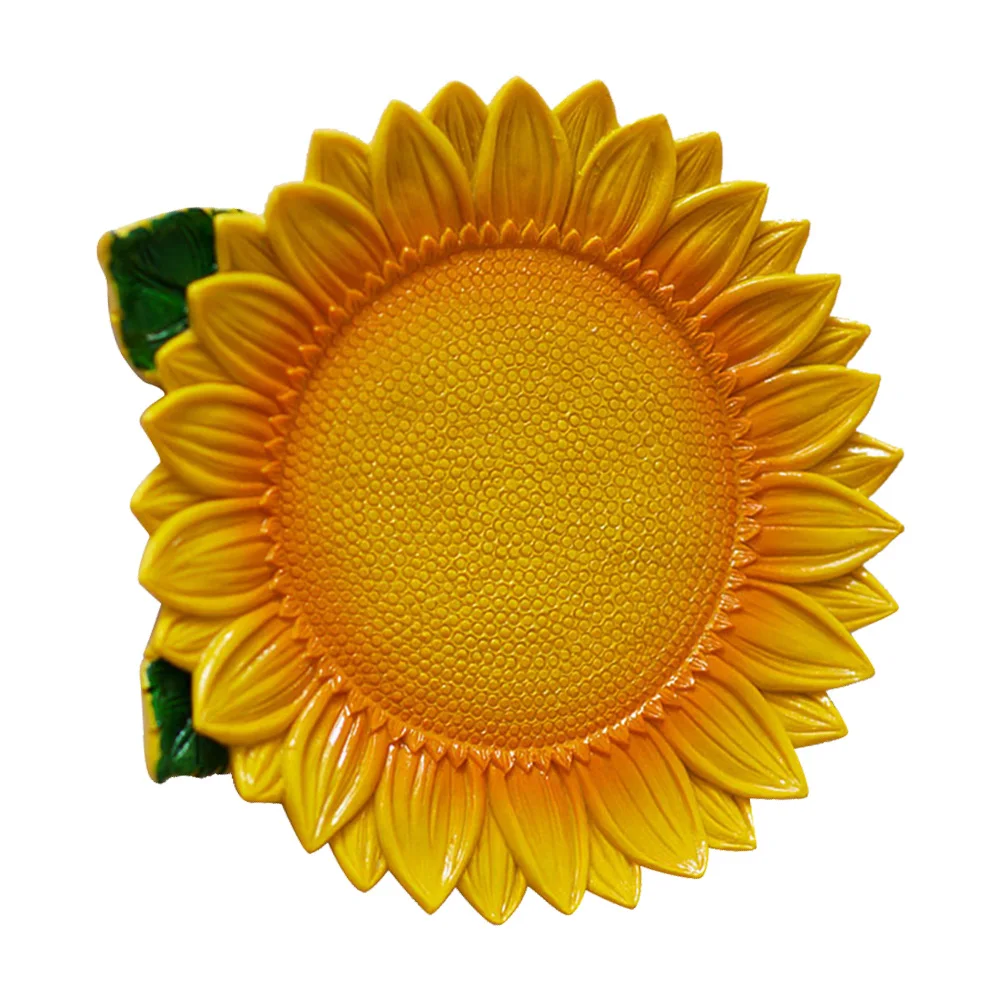 

Resin Dried Fruit Plate Yellow Sunflower Eco-Friendly Plant Pattern Decorative Tray for Snacks Nut Dish Dried Fruit Plate
