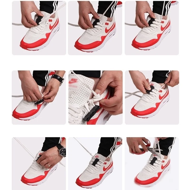 2022 New Magnetic Shoelaces Lock Shoes Buckles Closure No Tie Shoelace Magic Lacing System