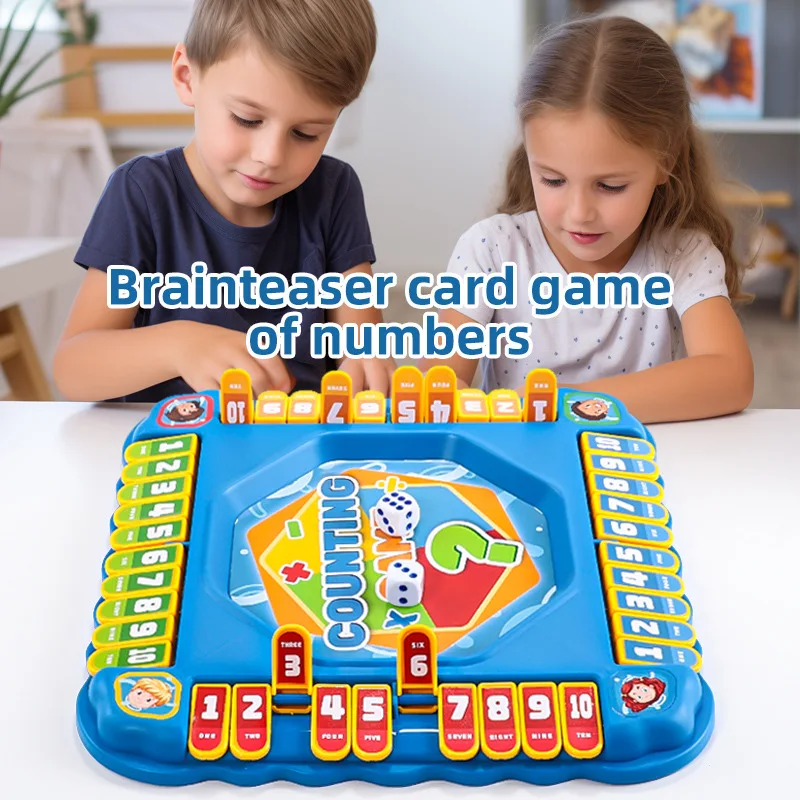 Digitales Flip-Brettspiel für Kinder, 2–4 Spieler, interaktives Familien-Memory-Trainingsspielzeug, frühes Lernen, mathematisches Lernspielzeug