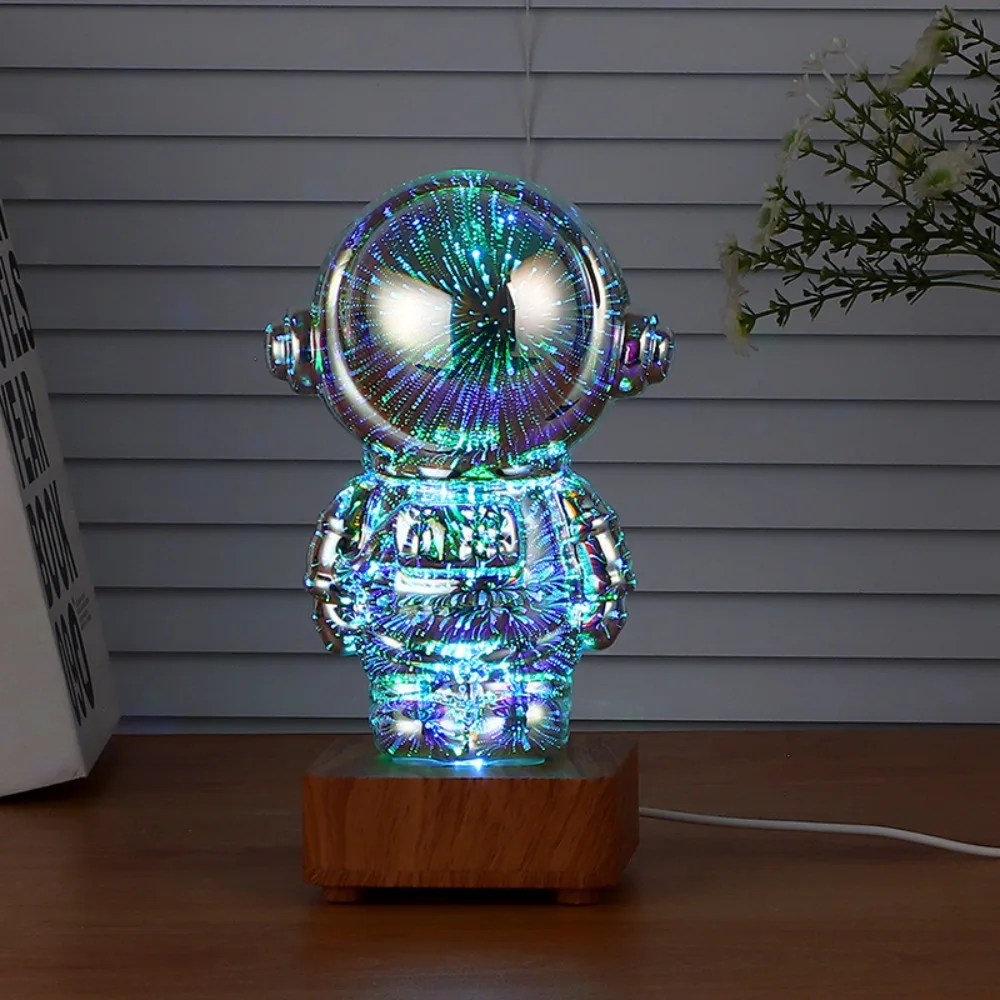 

Светодиодный 3D астронавт, фейерверк, ночник, стекло, эстетическая USB-лампа для проектора, скульптура, фигурка, сменная цветная лампа окружающего освещения