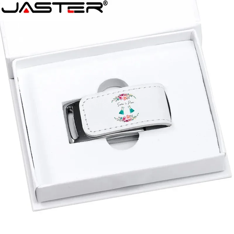 

JASTER USB Flash Drive 2.0 Flash USB stick 128GB 64GB 32GB 4GB 8GB 16GB Pendrive Leather colour printing Free Logo Wedding Gifts