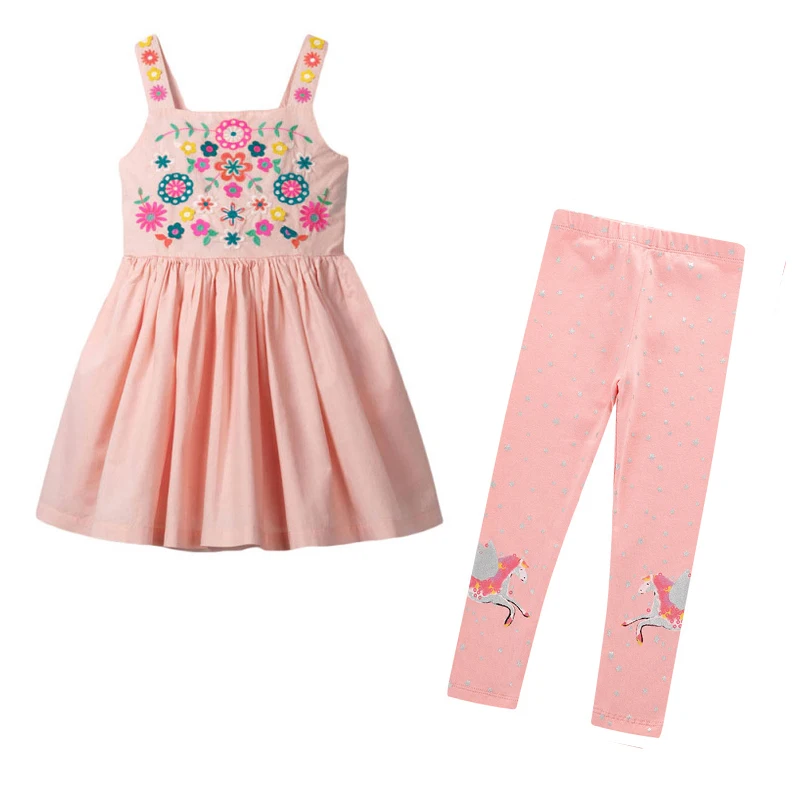 Little maven Girls Clothing Sets for Baby Girls Dresses and Girls Leggings Suits Summer Floral Kids Boutique Clothes Child Suits