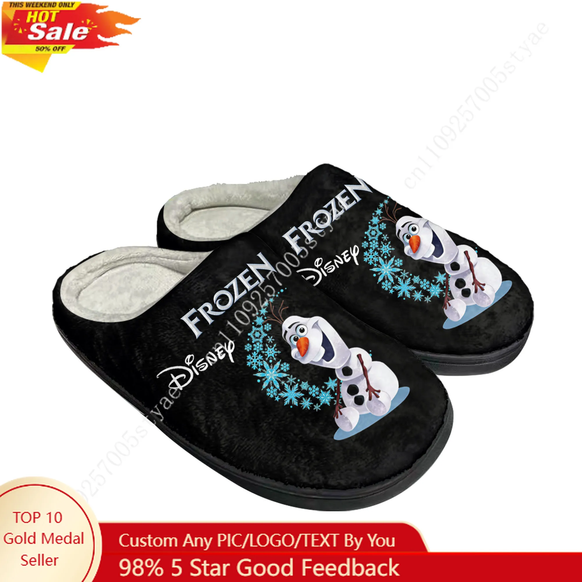 

Плюшевые хлопковые тапочки Disney Frozen Olaf для мужчин и женщин, зимние домашние тапочки для сохранения тепла, комнатные тапочки.