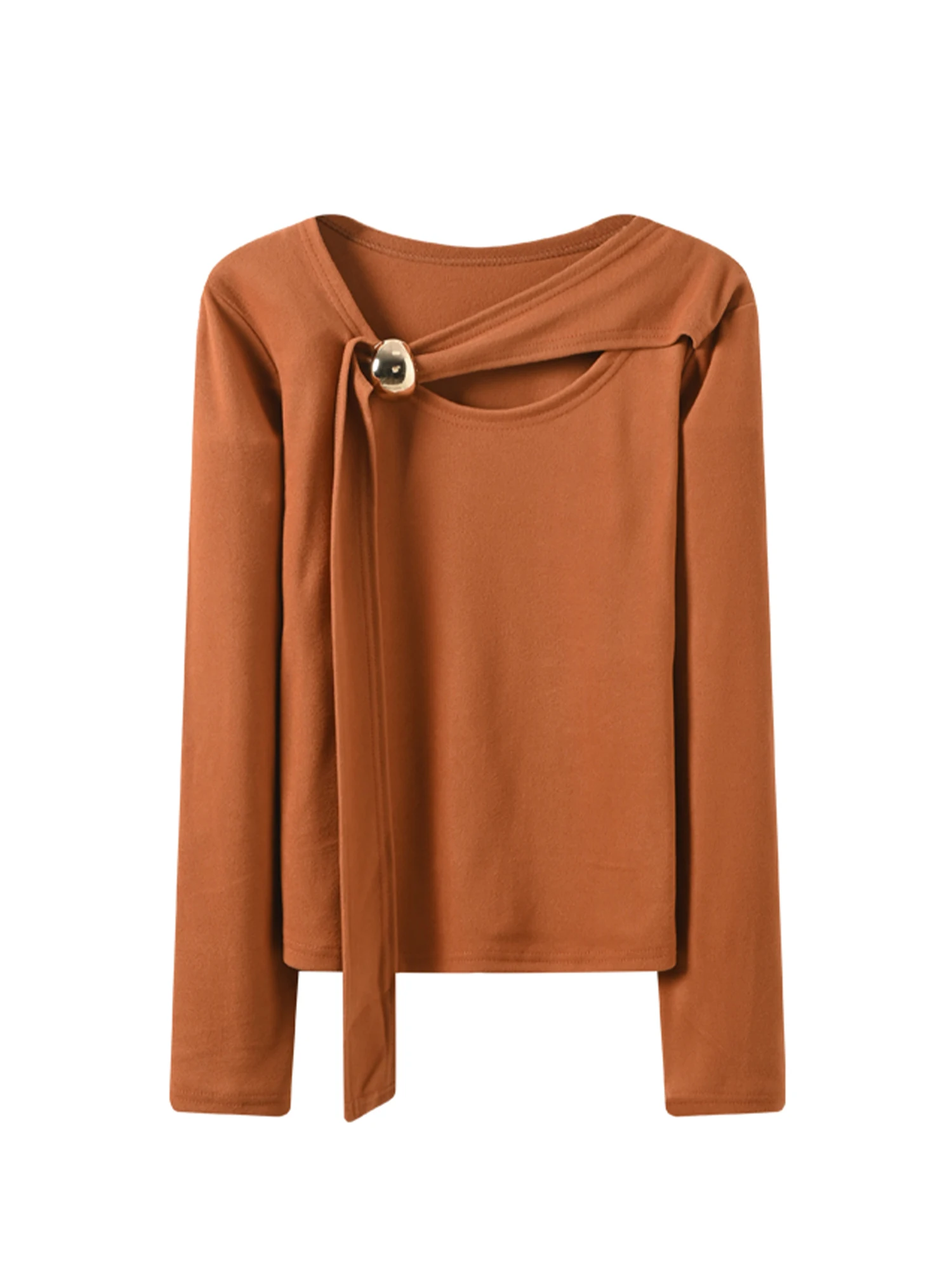 

Женская оранжевая футболка, эстетичная футболка Y2k Gyaru, винтажные однотонные футболки большого размера с длинными рукавами, одежда 2000-х годов, весна-осень