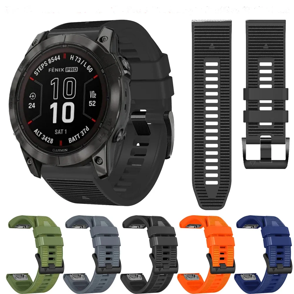 New 22 26mm Silicone+Canvas Watch Strap For Garmin Fenix 7X 7 Pro Instinct 2X/6X 6 Pro 5 5X Plus Smart Epix Pro Gen 2 Watchbands