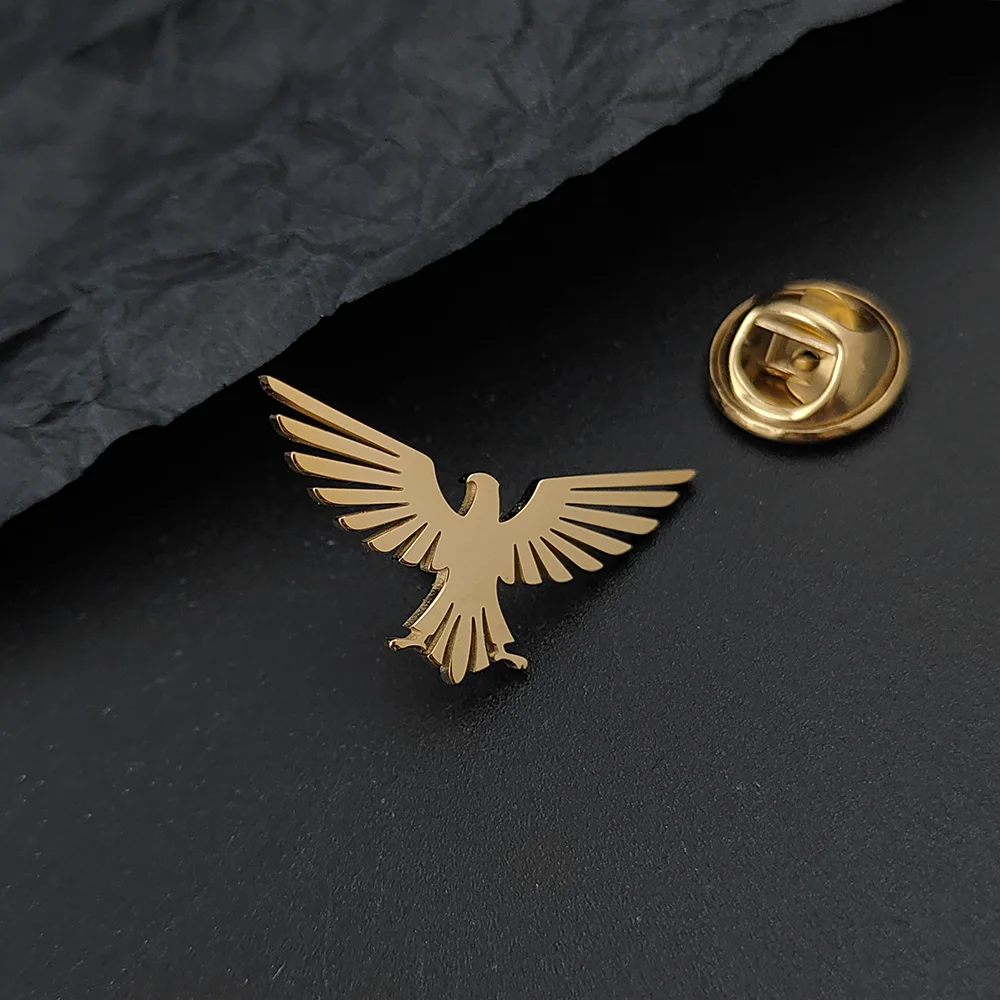 Phoenix Flamingo Gold Plated Badge, Men\'s Suit Brooch, Black Lapel Pin, Clothing Accessories Set, Halloween Gift