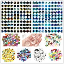 20 sztuk 8-18mm szklane oczy dla DIY szycia lalki akcesoria rzemieślnicze kocie oko smok dinozaur oko okrągły Cabochon