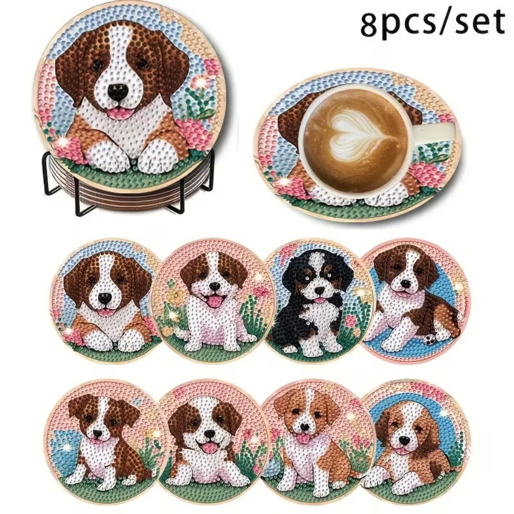 

8 шт./компл. набор подставок для алмазной живописи, акриловая милая подставка для собак (с кронштейном) - набор для украшения алмазной живописи своими руками ручной работы