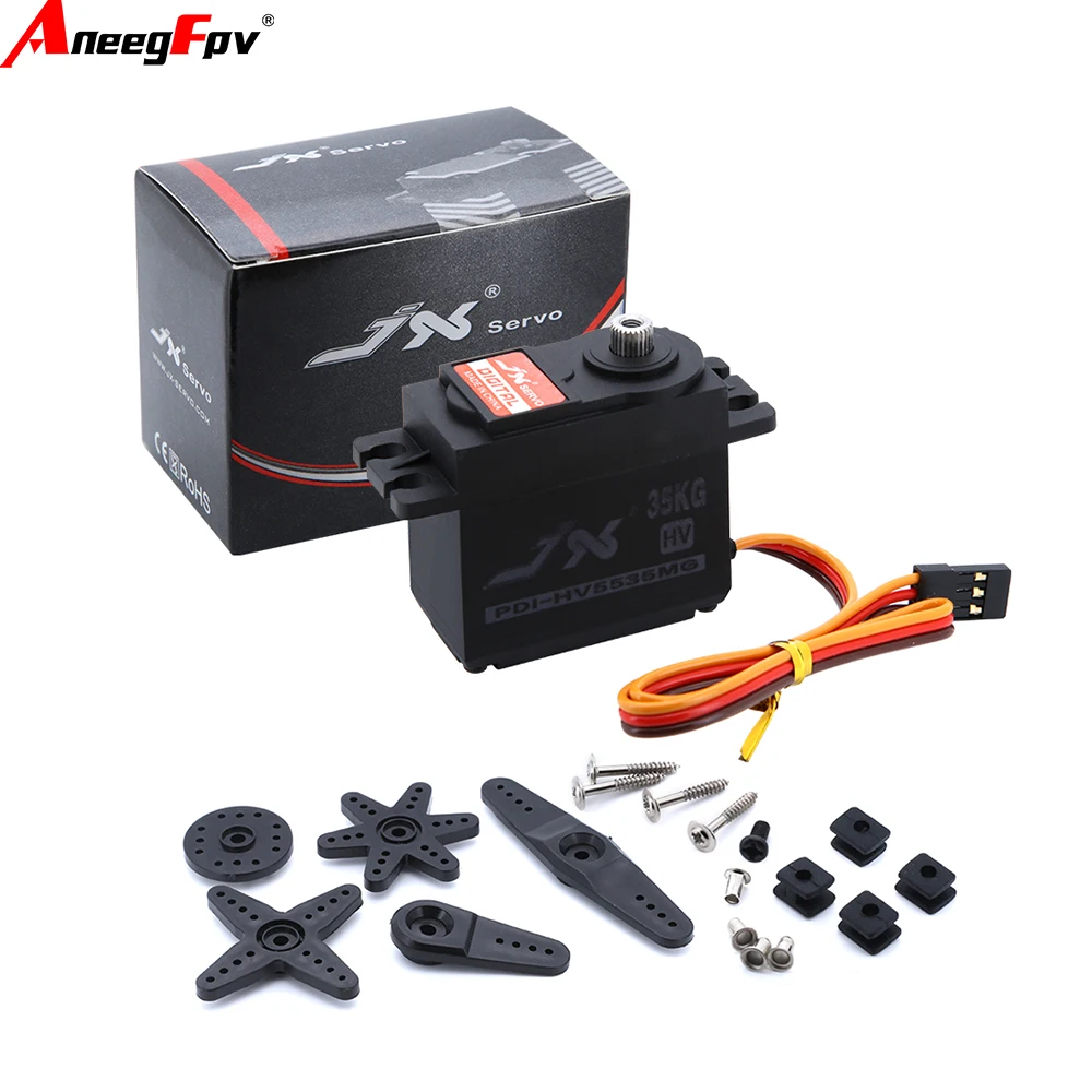JX PDI-HV5535/6235/4416MG 35KG waterdichte digitale servo-metalen tandwiel hoog koppel voor RCCars, boten robotica en industriële toepassing