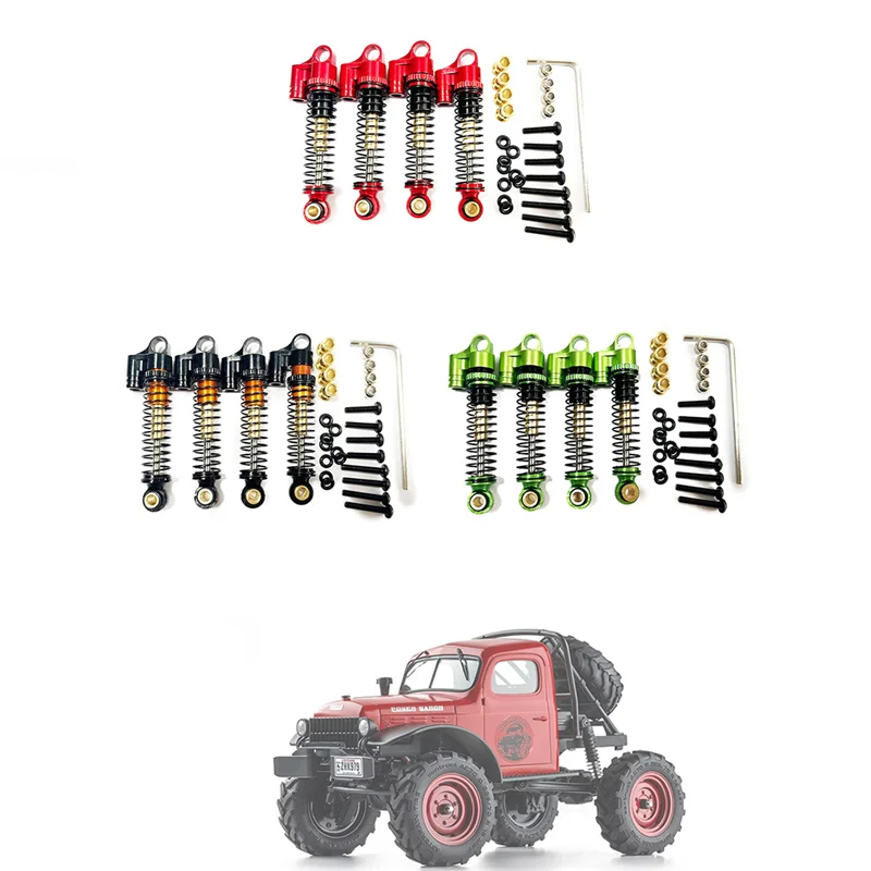 For FMS FCX24 Metal 43mm Shock Absorbers Oil Dampers 1/24 RC Crawler Car Upgrades Parts Accessories,Black