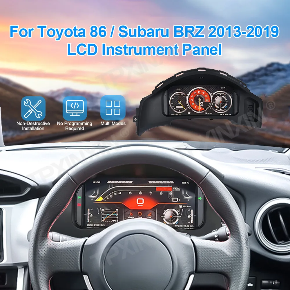 12.3 Inch Digital Cluster For Toyota 86 Subaru BRZ 2013-2019 full LCD instrument panel RHD Car Player Dashboard Speed Meter
