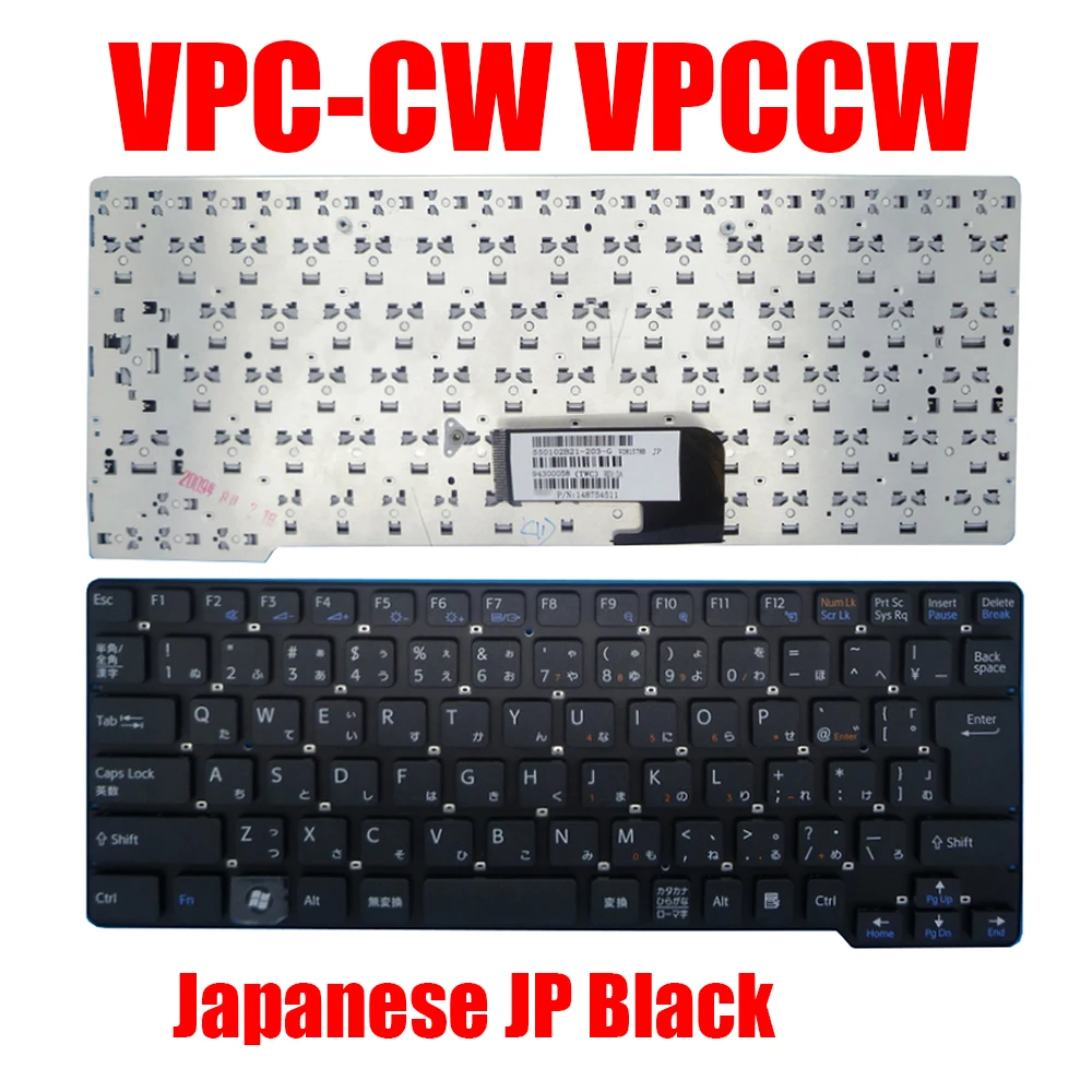 

Japanese JP Laptop Keyboard For SONY VPC-CW VPCCW 148754511 550102B21-203-G Japanese JP Black New