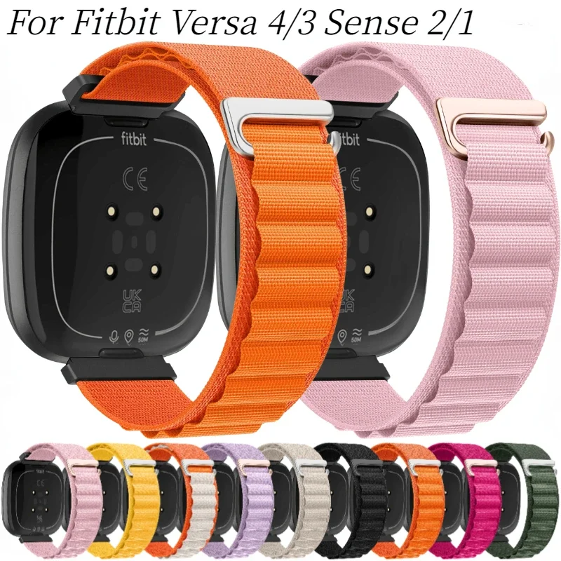 Alpine Loop Nylon Strap For Fitbit Versa 4/3 Smartwatch Sports Replacement Bracelet For Fitbit Sense 2/1 Wristband Accessories