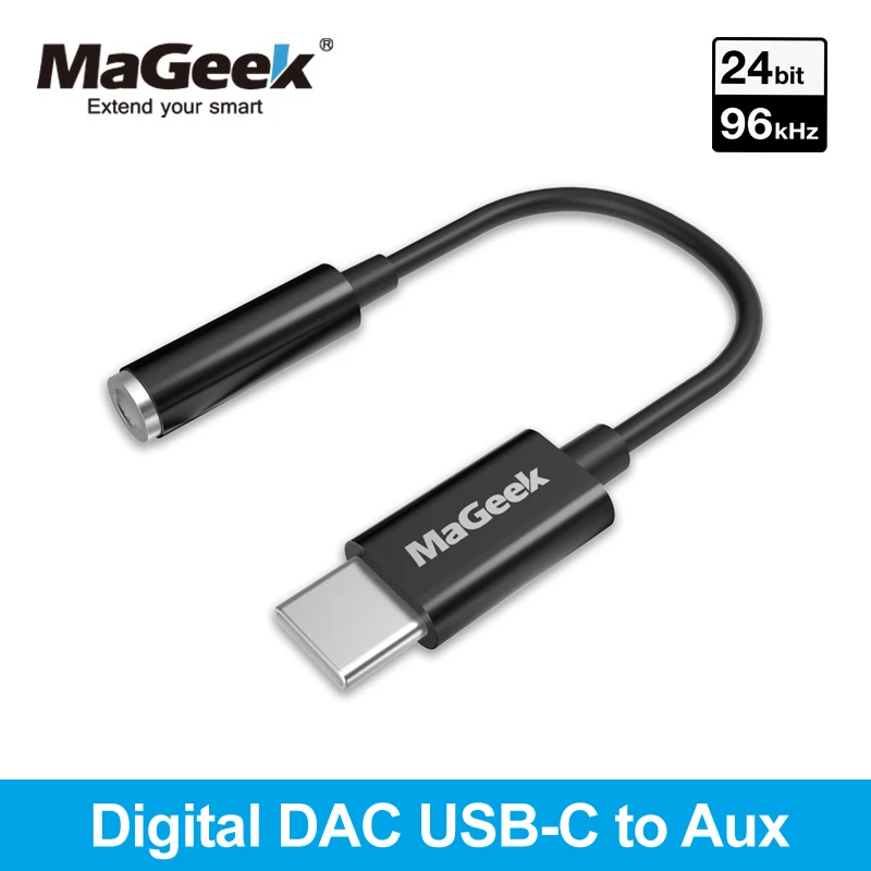 MaGeek USB-C to 3.5mm Audio Adapter [Full Digital DAC] USB-C to Aux  for iPad Pro Huawei Xiaomi