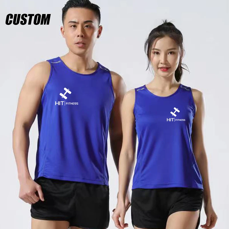 Custom fitness clothing men sportwear undershirt print logo mens gym stringer tank top woman Running vest